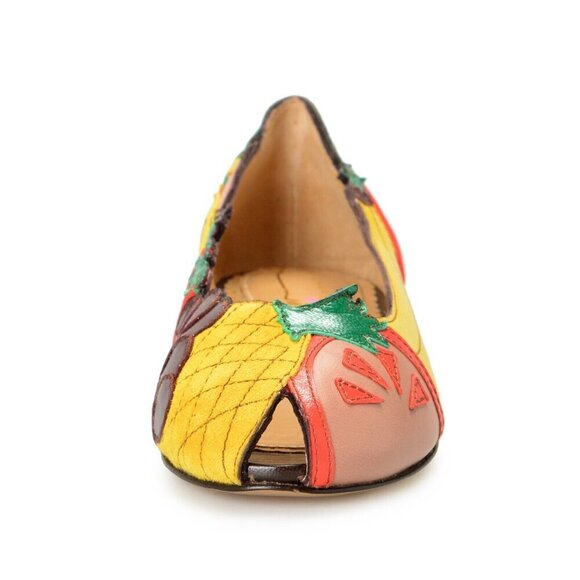 Charlotte Olympia Incy Tutti Frutti Peep Toe Leather Ballet Flats Shoes Girls 29 - Picture 5 of 14
